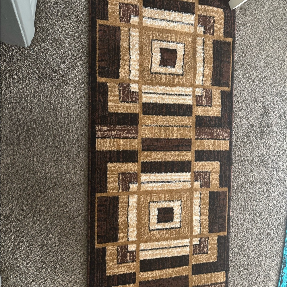 Geometric Brown and Cream Rug